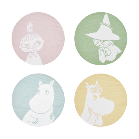 Muurla Mumin glasunderlägg Ø10 cm 4 delar Moomin characters