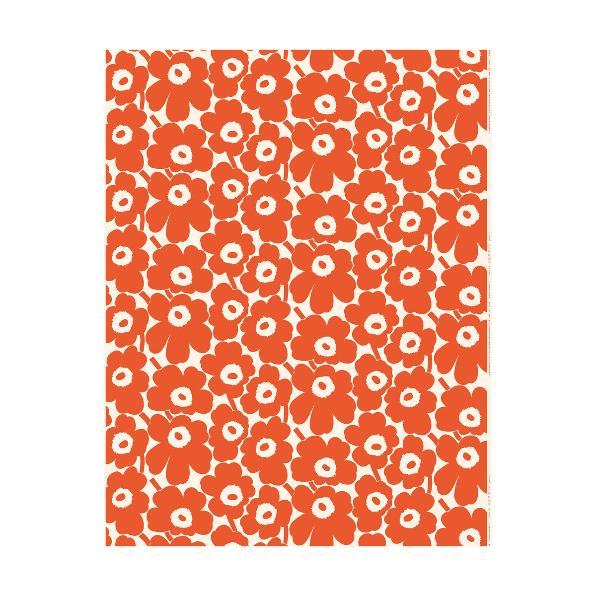 Marimekko Pieni Unikko tyg bomull Cotton-orange