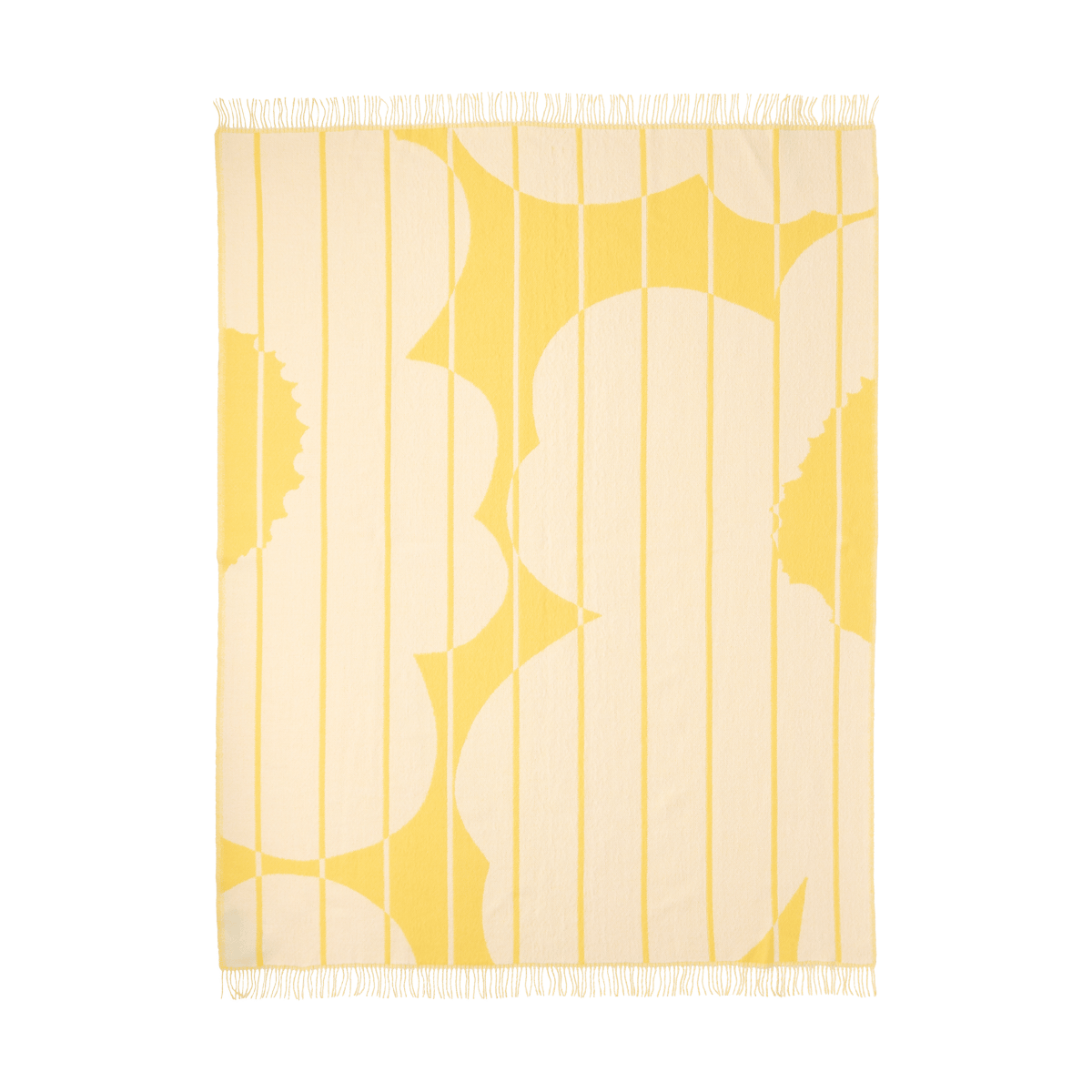 Marimekko Vesi Unikko ullpläd 140x180 cm Spring yellow-ecru