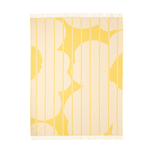 Marimekko Vesi Unikko ullpläd 140x180 cm Spring yellow-ecru