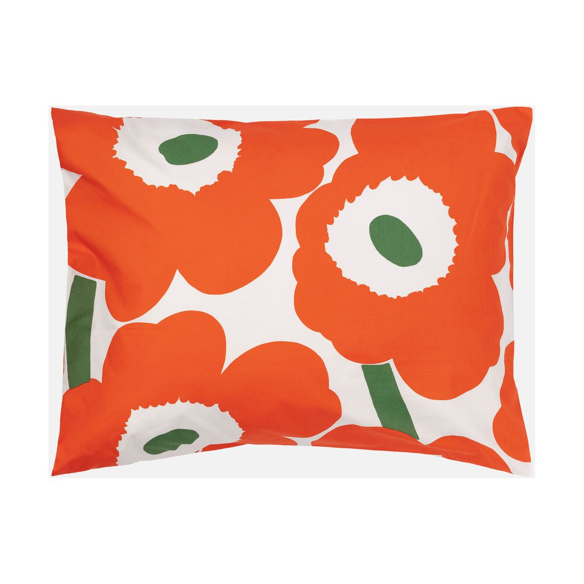 Marimekko Unikko örngott 50x60 cm Off white-orange-green