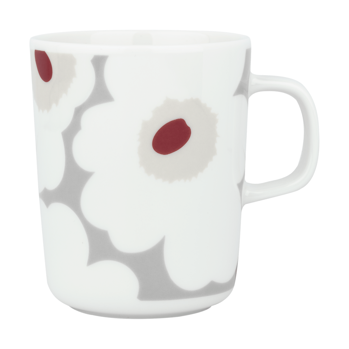 Marimekko Unikko mugg 25 cl White-l. grey-red-yellow