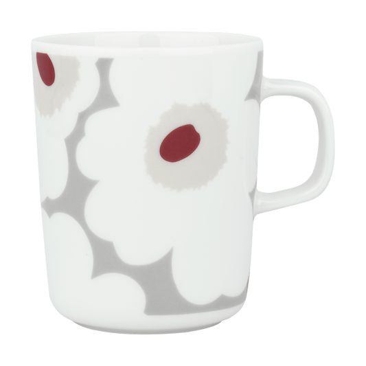 Marimekko Unikko mugg 25 cl White-l. grey-red-yellow