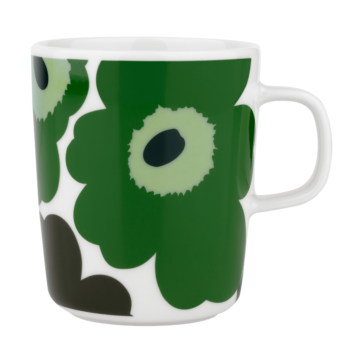 Marimekko Unikko mugg 25 cl White-green-d. green