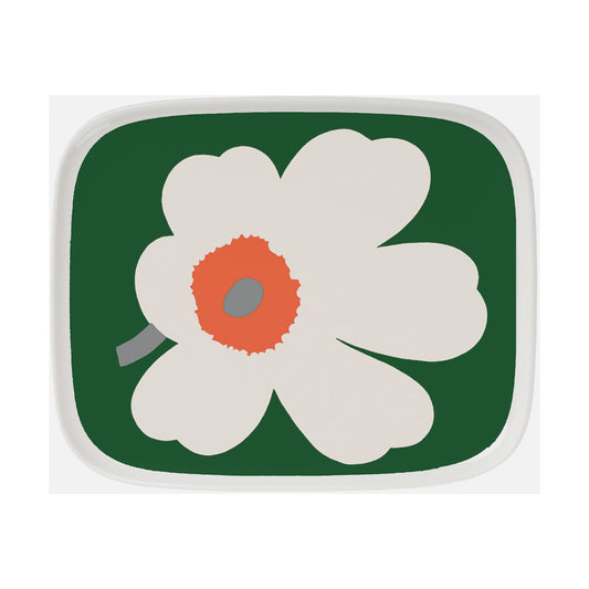 Marimekko Unikko 60-jähriges Jubiläum Teller 12x15 cm White-green-orange