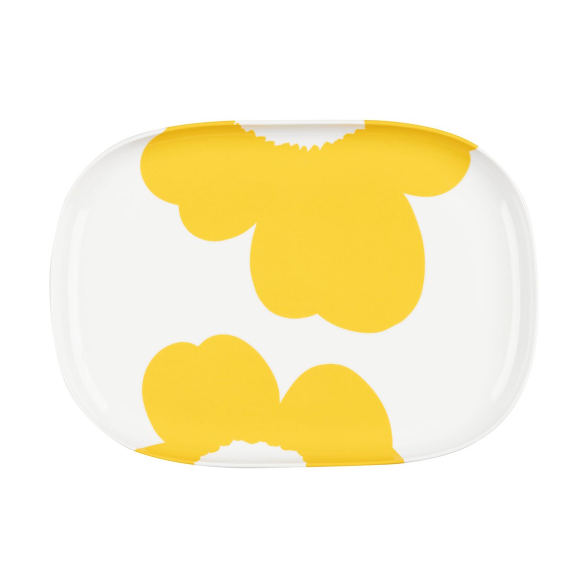 Marimekko Iso Unikko uppläggningsfat 25x36 cm White-spring yellow