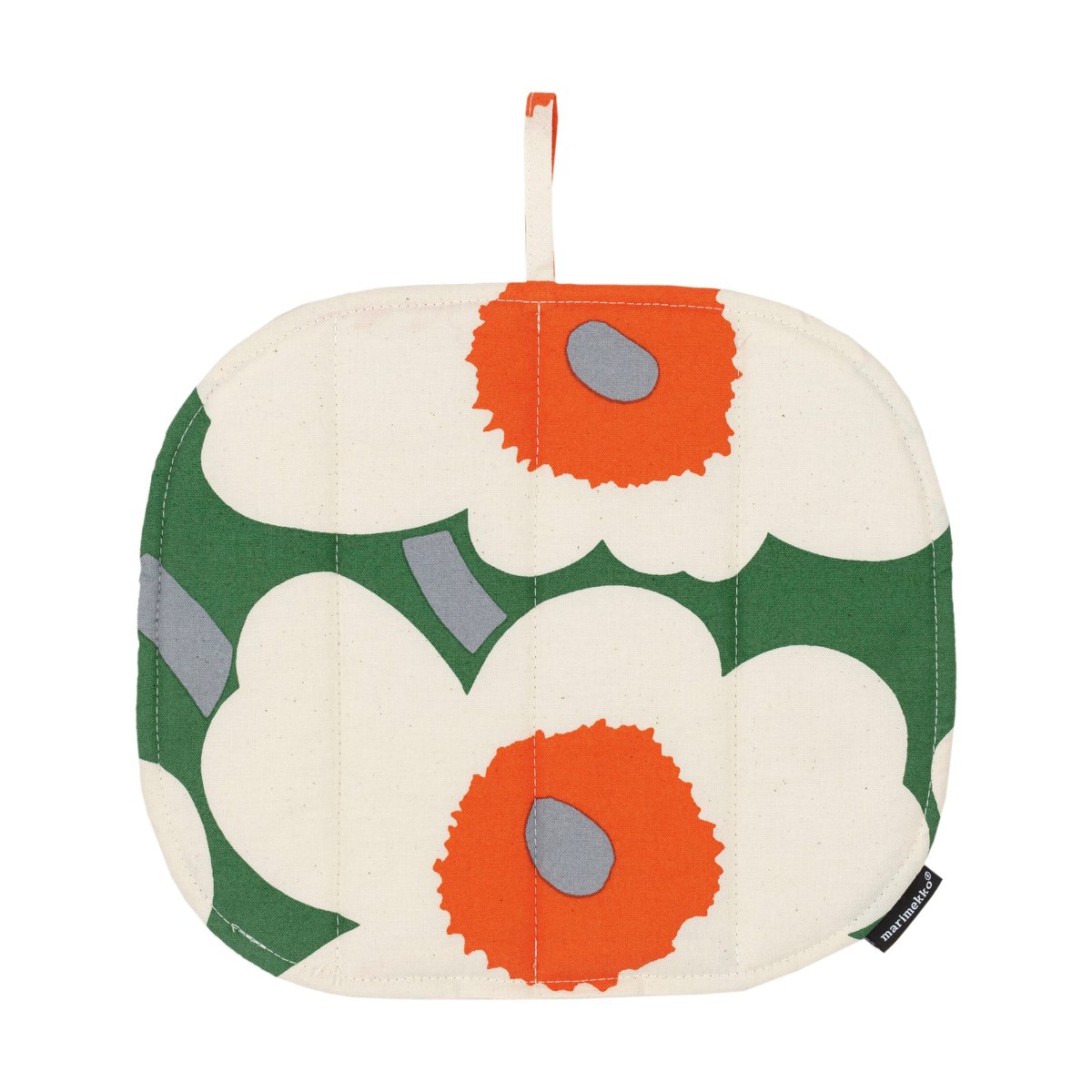 Marimekko Pieni Unikko grytlapp 21,5x21,5 cm Green-cotton-orange