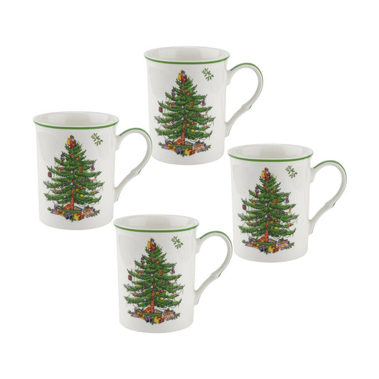 Spode Christmas Tree mugg 34 cl 4-pack White-green-red