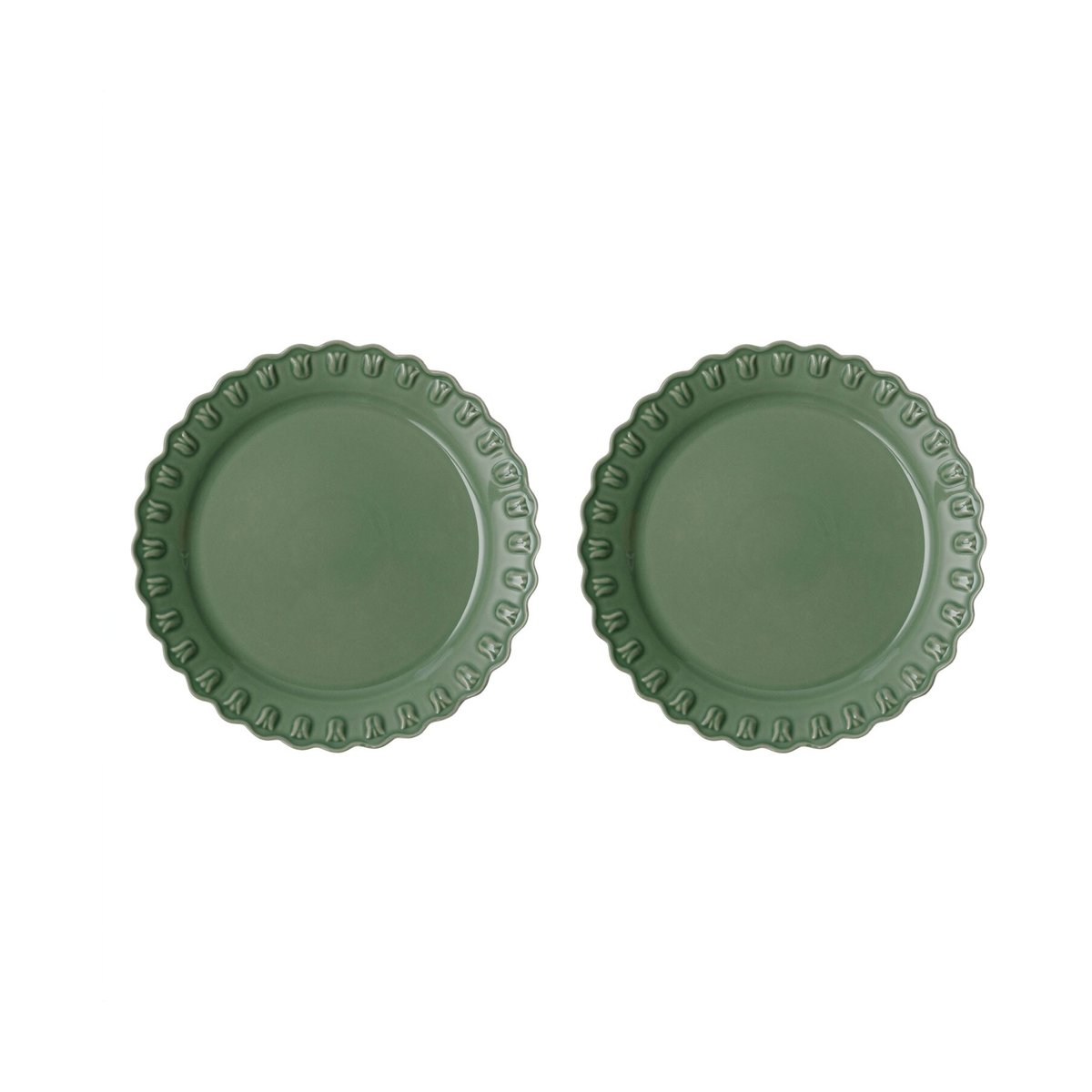 PotteryJo Tulipa tallrik Ø26 cm 2-pack Verona green