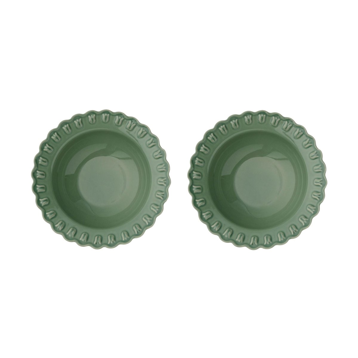 PotteryJo Tulipa djup tallrik Ø23 cm 2-pack Verona green