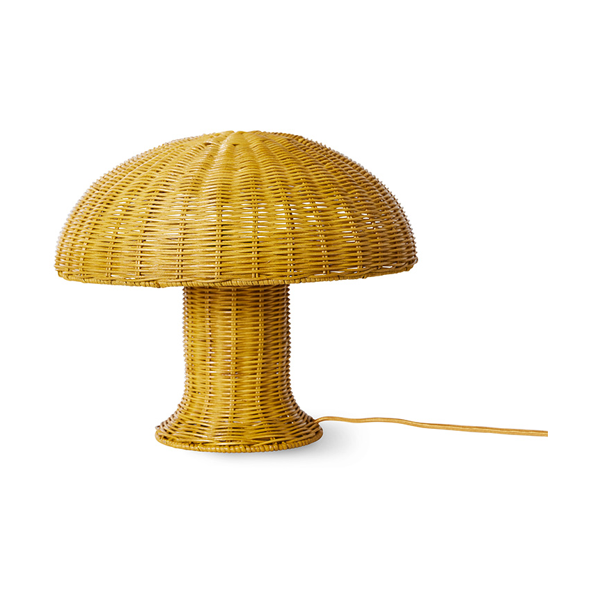 HKliving Rattan Tischleuchte Mustard