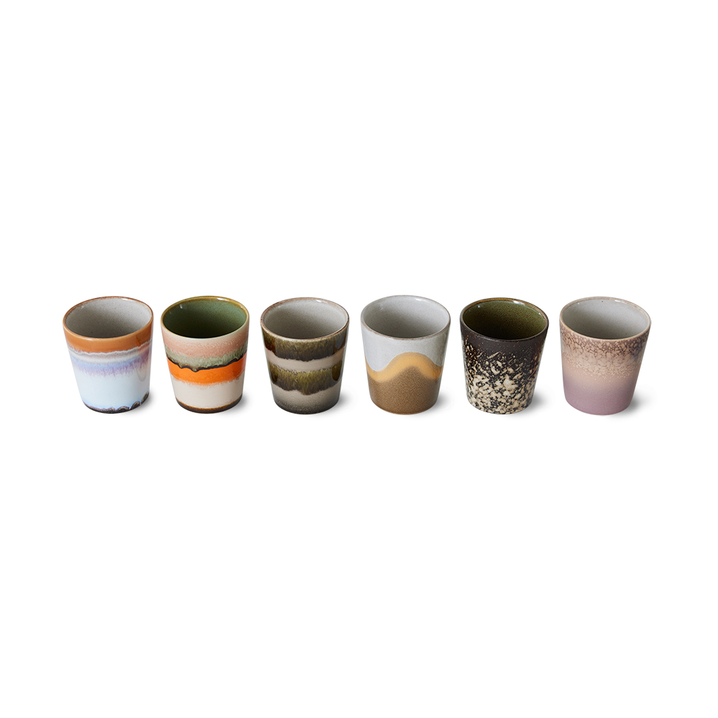 HKliving 70's Tasse 6er Pack Elements