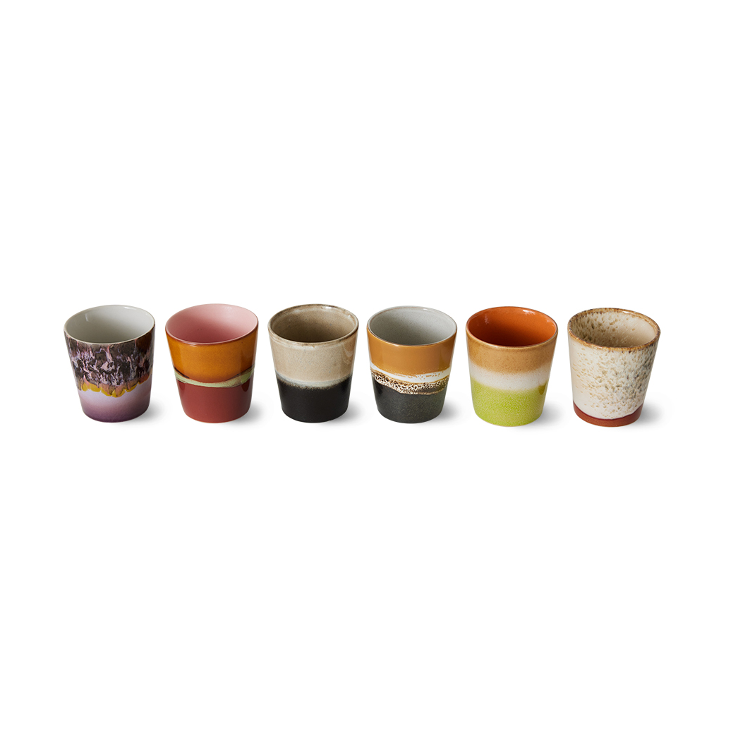 HKliving 70's Tasse 6er Pack Soil