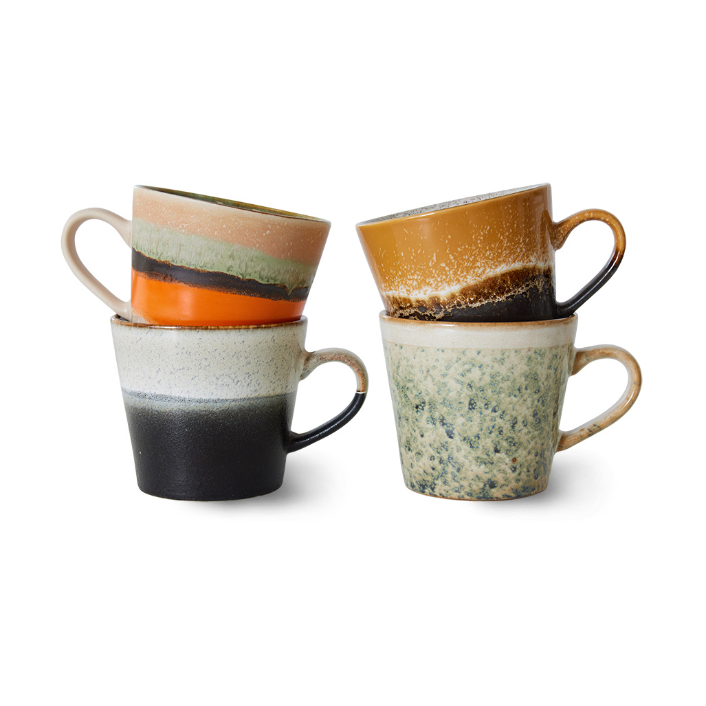 HKliving 70's Cappuccinotasse 4er Pack Verve