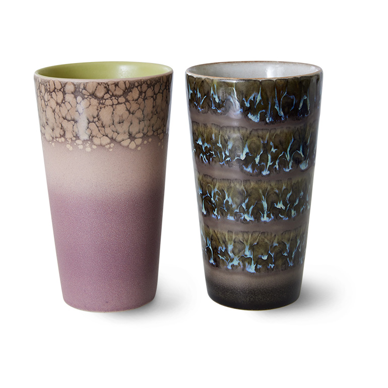 HKliving 70's lattemugg 28 cl 2 delar Forest