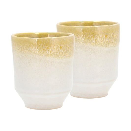 Villa Collection Styles mugg 18 cl 2-pack Yellow-cream white