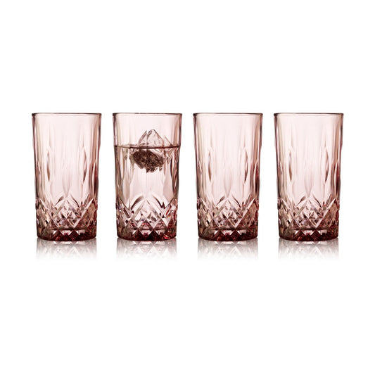 Lyngby Glas Sorrento highball glas 38 cl 4-pack Pink