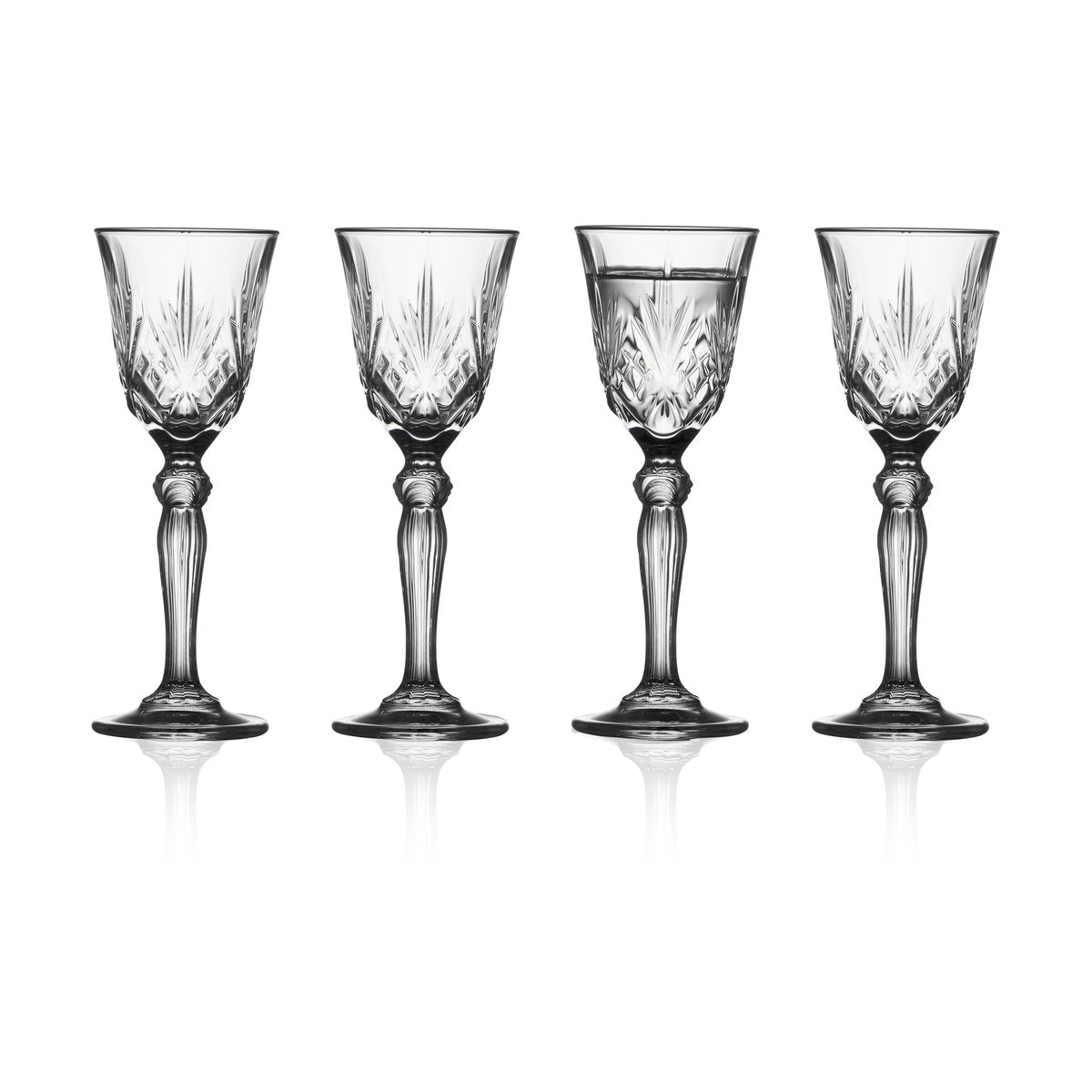 Lyngby Glas Melodia snapsglas på fot 5 cl 4-pack Clear