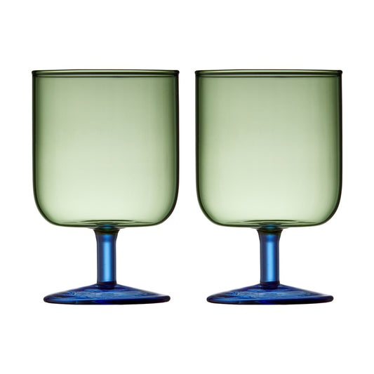 Lyngby Glas Torino vinglas 30 cl 2-pack Green-blue