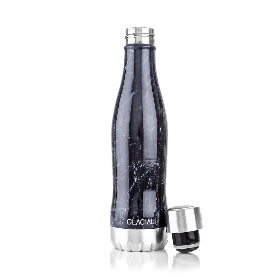 Glacial Glacial vattenflaska 400 ml Black marble