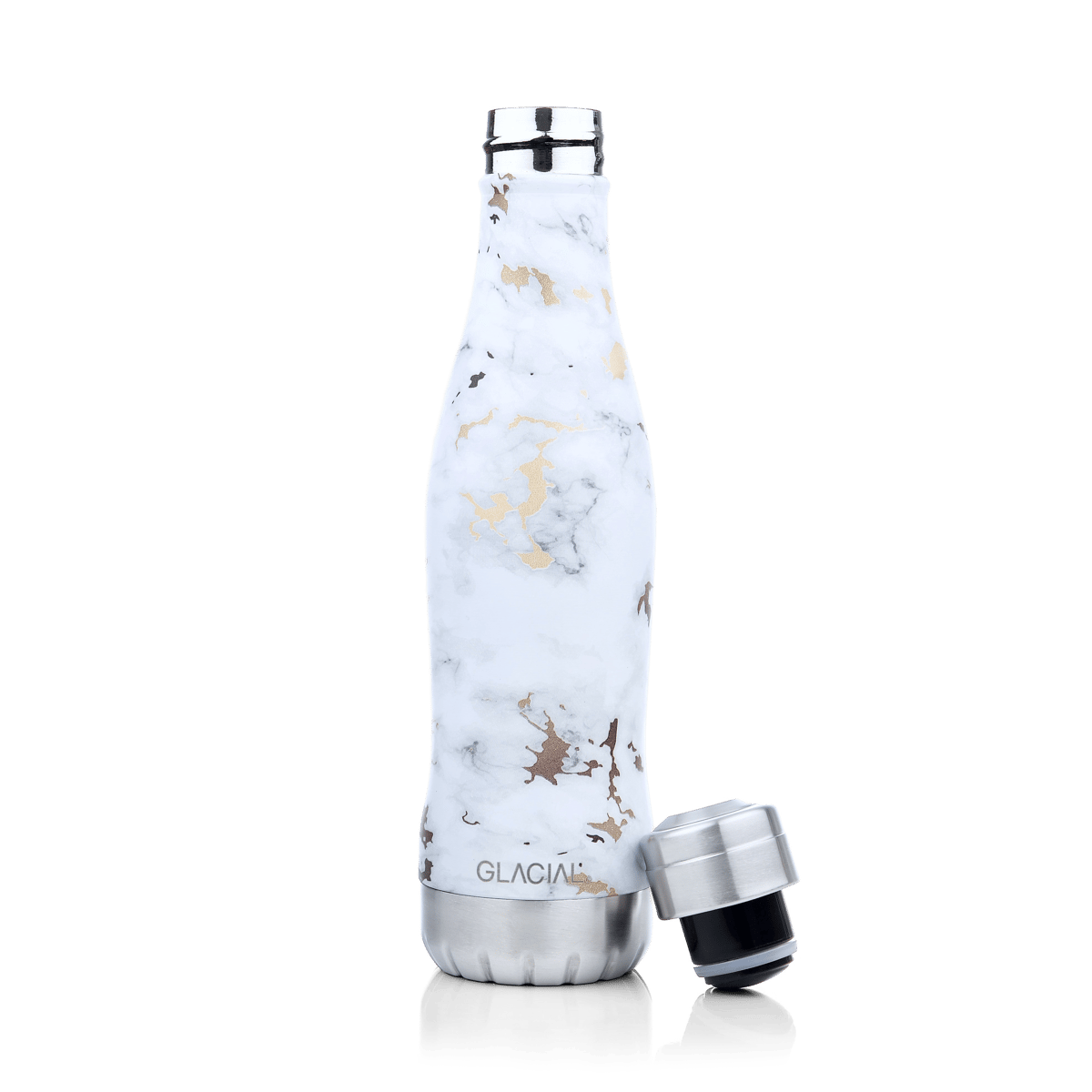 Glacial Glacial vattenflaska 400 ml White golden marble