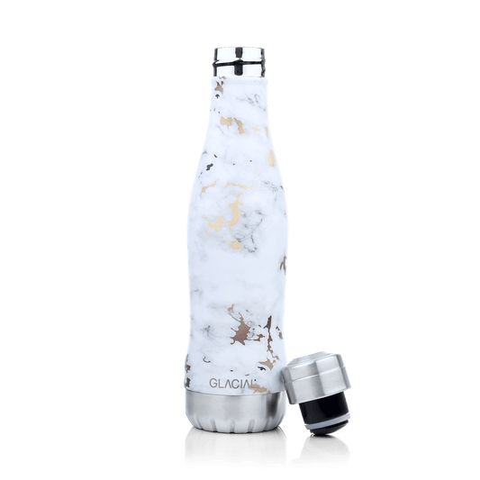 Glacial Glacial vattenflaska 400 ml White golden marble