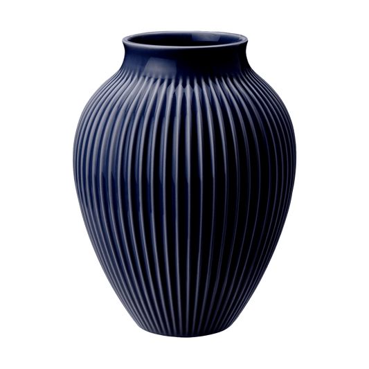 Knabstrup Keramik Knabstrup Vase geriffelt 27cm Dark blue