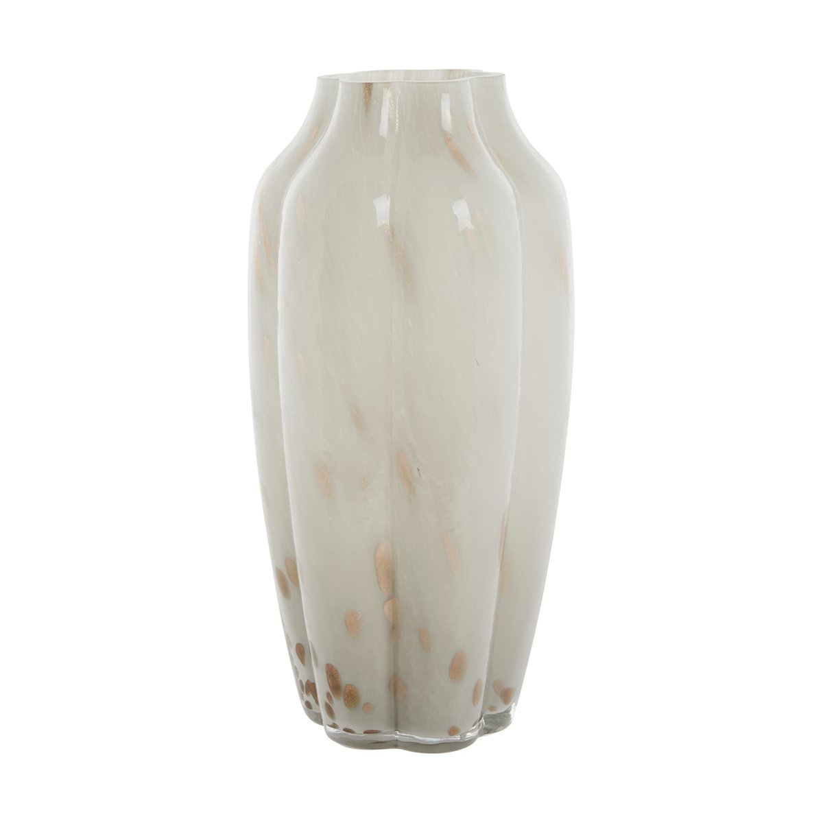 Lene Bjerre Mara Vase 15x15 cm Off White-Light gold