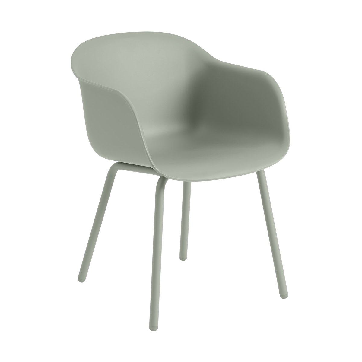 Muuto Fiber Outdoor Armchair mit Stahlbeinen Dusty green