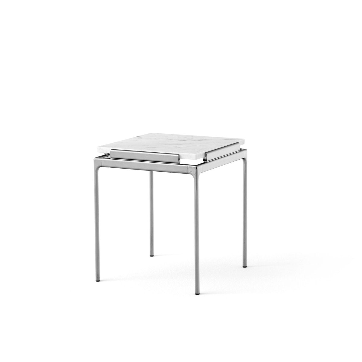 &Tradition Sett LN11 Beistelltisch Bianco carrara-dark chrome