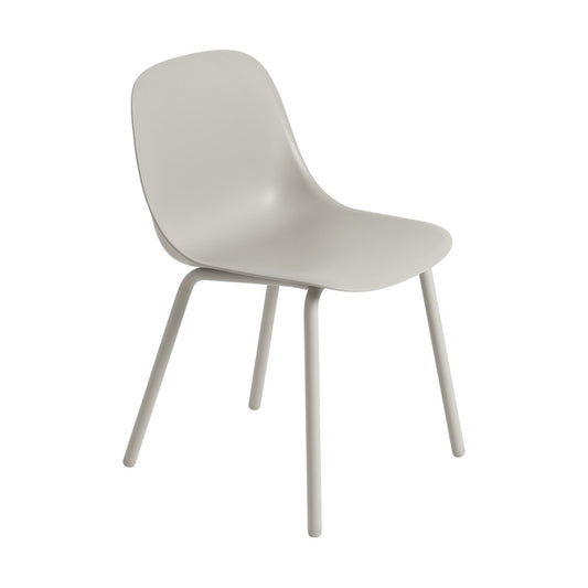 Muuto Fiber Outdoor side chair Stuhl mit Stahlbeinen Grey