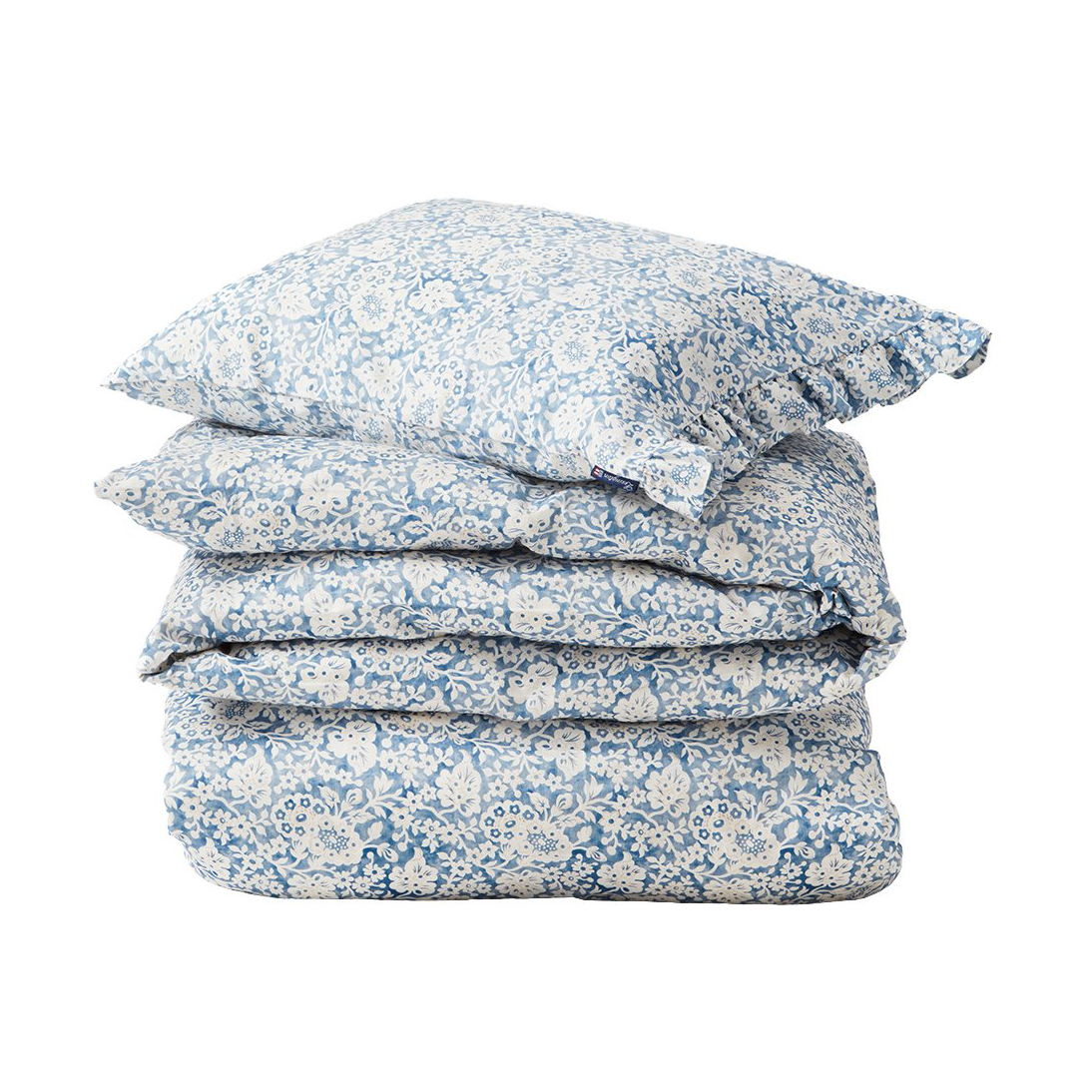 Lexington Blue Floral Printed Cotton Sateen Bettwäscheset 50x60 cm, 150x210 cm