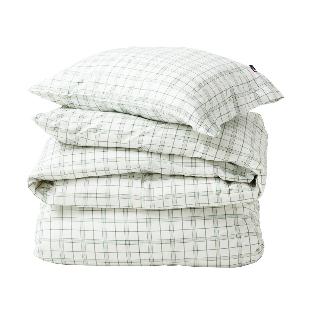 Lexington White/Green Checked Lyocell/Cotton Bettwäscheset 50x60 cm, 150x210 cm