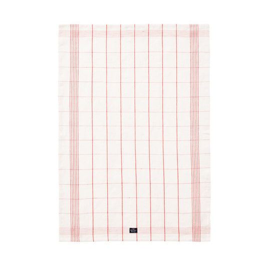 Lexington Checked Linen/Cotton Geschirrtuch 50x70 cm White-red