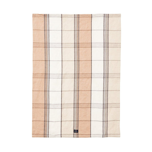 Lexington Checked Linen/Cotton Geschirrtuch 50x70 cm Beige-white