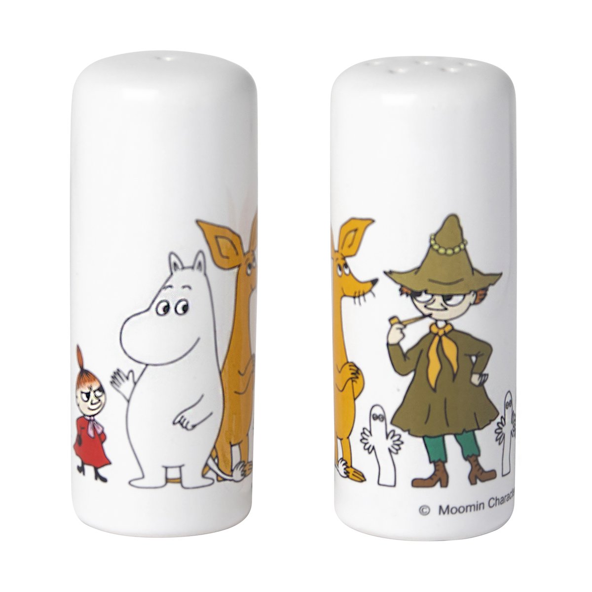 Pluto Design Mumin friends Salz & Pfefferstreuer Weiß-multi