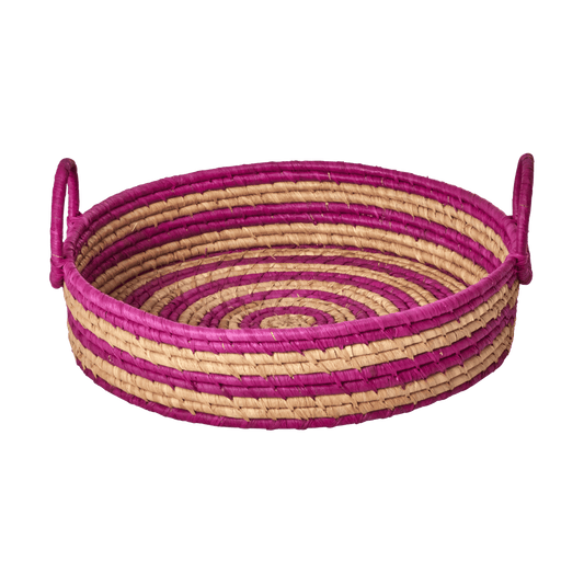 RICE Rice raffia rund brödkorg Aubergine