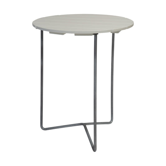 Grythyttan Stålmöbler Table 6B Tisch Ø60 cm Eiche weiß lackiert - Beine verzinkt