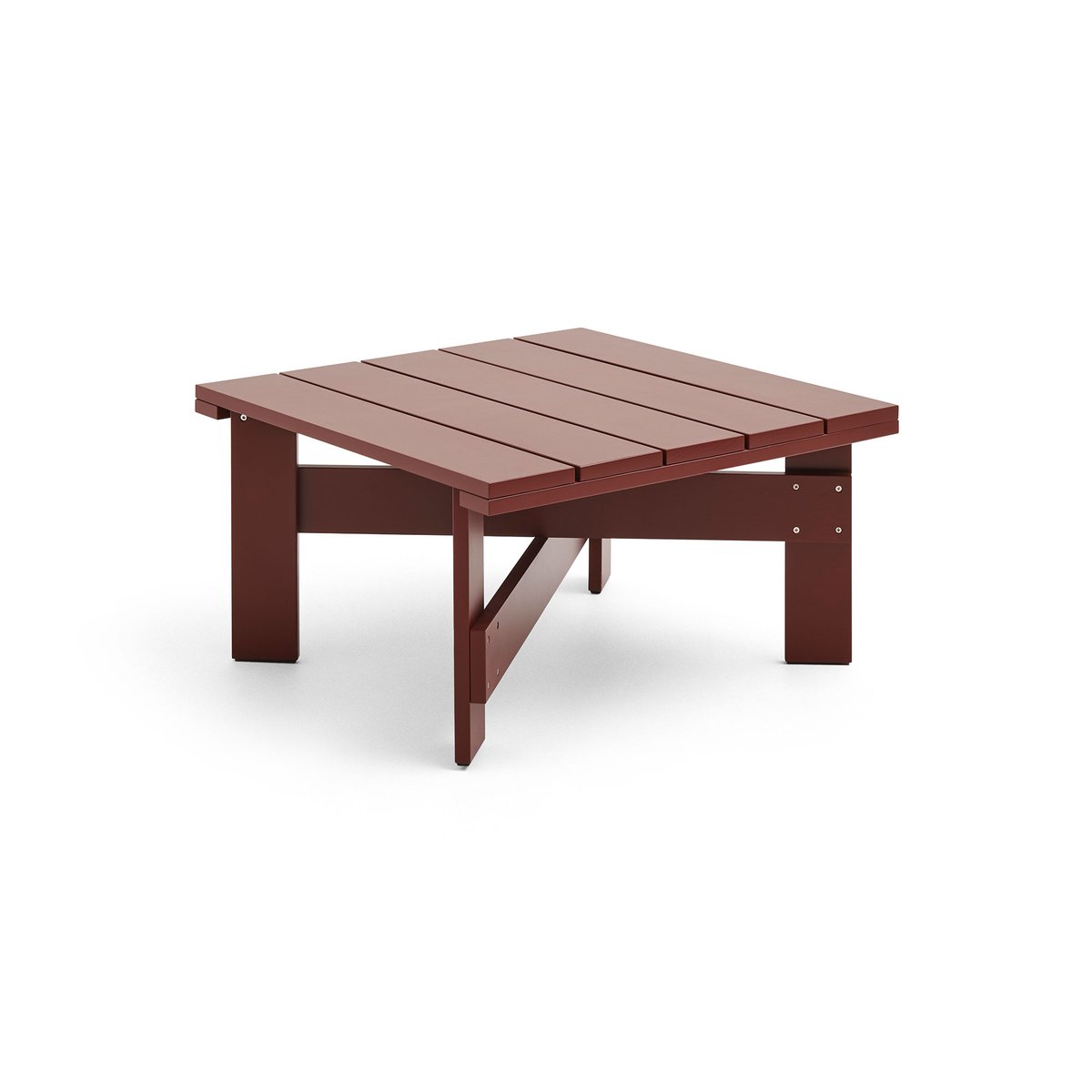 HAY Crate Low table Tisch 75,5x75,5 cm Kiefernholz lackiert Iron red