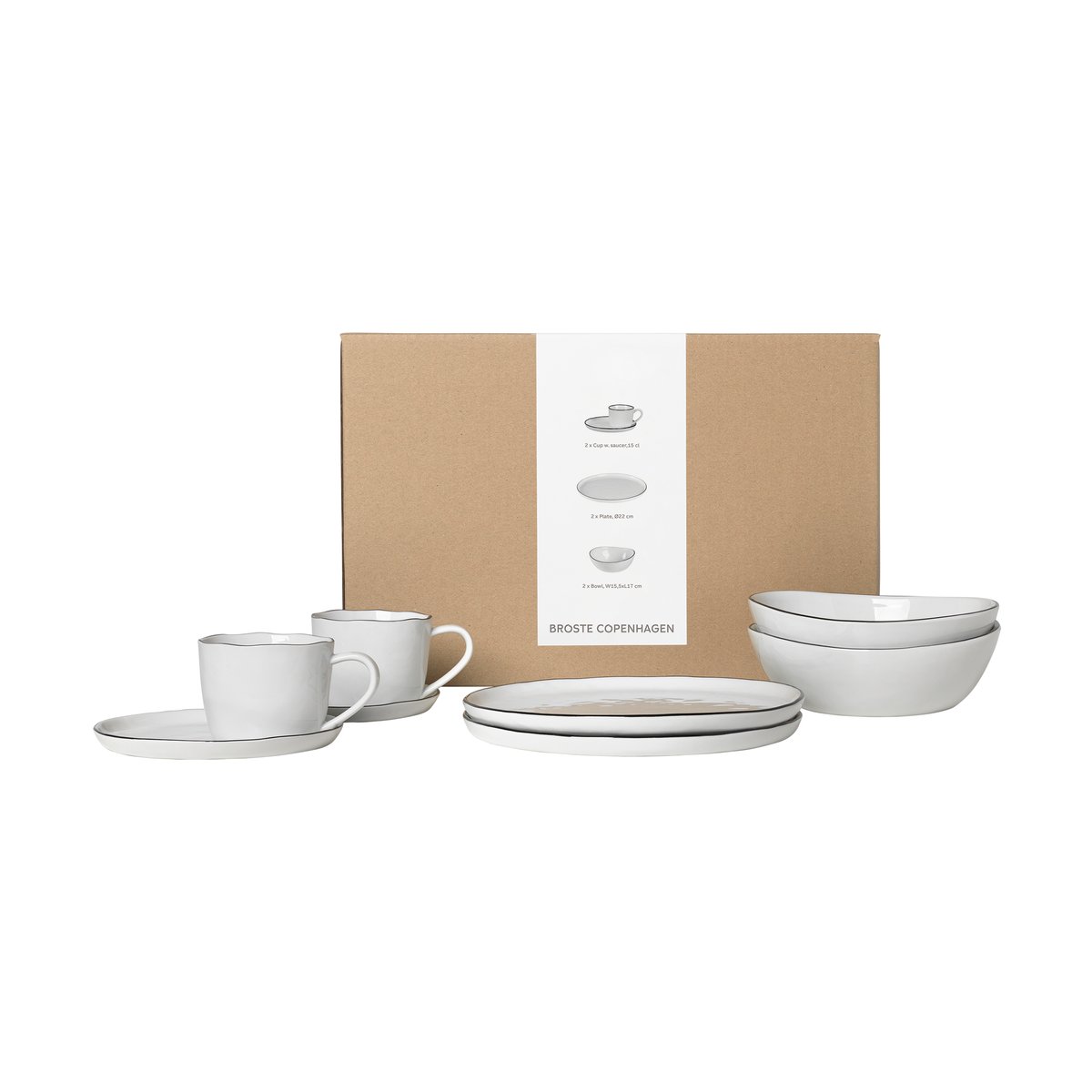 Broste Copenhagen Nordic Set Frühstücksset für Zwei 6 Teile