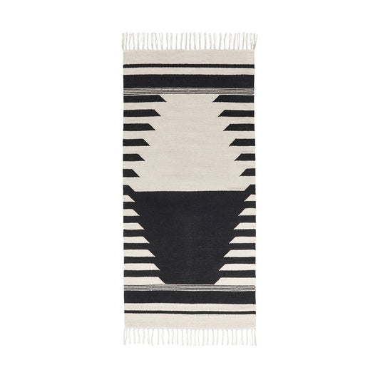 Broste Copenhagen Iselin Teppich 70x140 cm Black-Off White