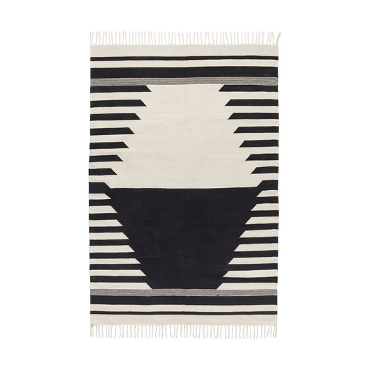 Broste Copenhagen Iselin Teppich 140x200 cm Black-Off White