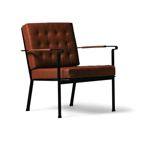 OX Denmarq Heather Chair Sessel schwarzer Rahmen Cognac