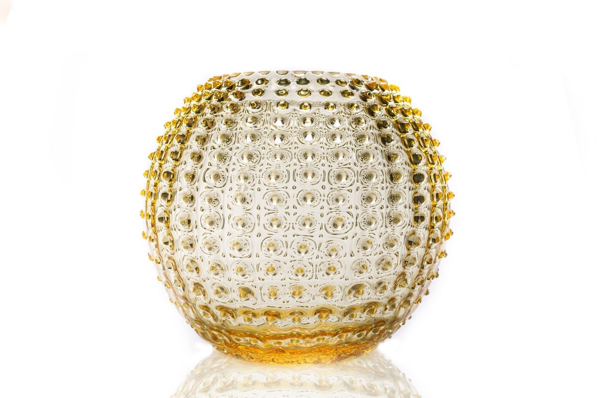 Anna Von Lipa Hobnail Globe vas 24 cm Citron