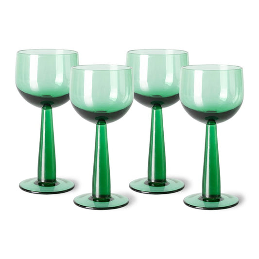 HKliving The Emeralds Vinglas Höga 4-pack 20 cl Grön