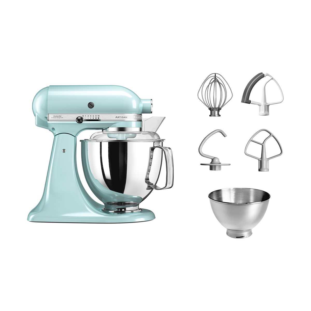 KitchenAid Artisan 5KSM175 köksmaskin med extra tillbehör 4,8 L Ice blue