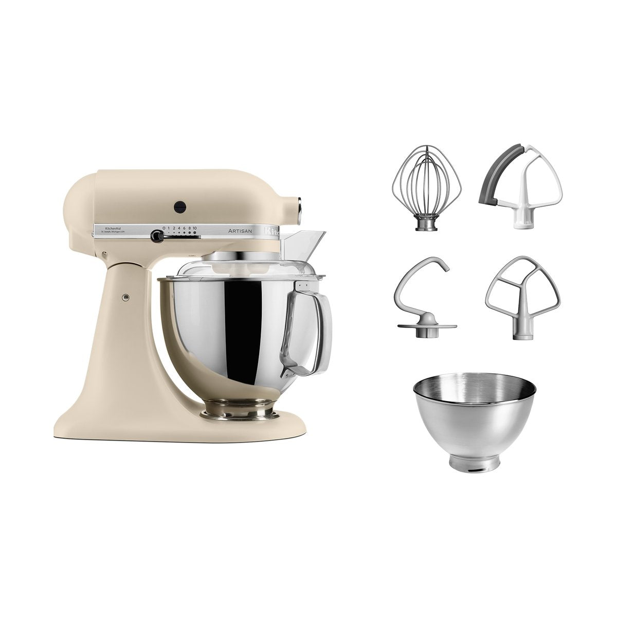 KitchenAid Artisan 5KSM175 köksmaskin med extra tillbehör 4,8 L Fresh linen