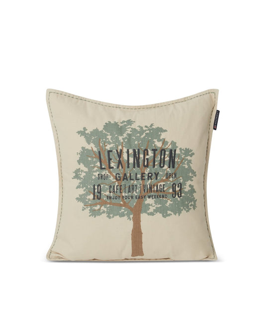 Lexington Tree Logo kuddfodral 50x50 cm Ljusbeige-grön