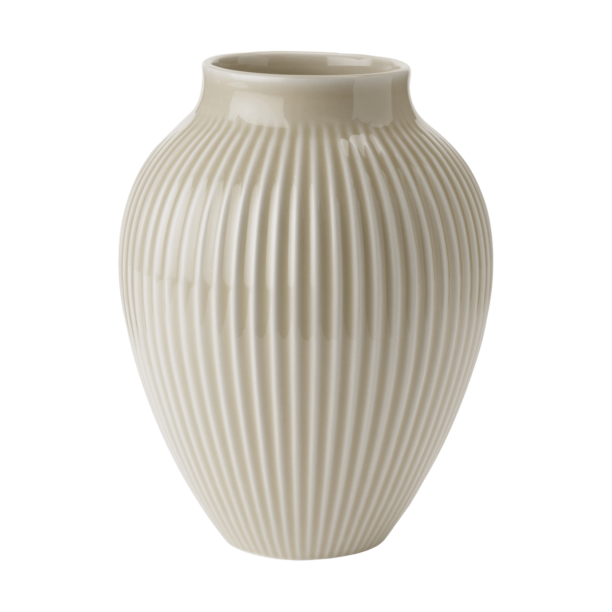 Knabstrup Keramik Knabstrup Vase geriffelt 20cm Ripple sand