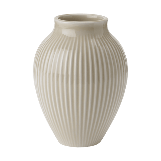 Knabstrup Keramik Knabstrup Vase geriffelt 12,5cm Ripple sand